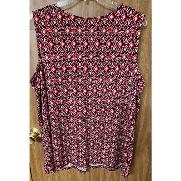 Ladies Plus Catherines Red Black Sleeveless Blouse - 2X (22/24W) - Picture 3 of 3